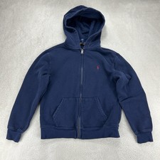 Polo Ralph Lauren Hoodie Youth L 14-16 Full Zip Hooded Knit Blue