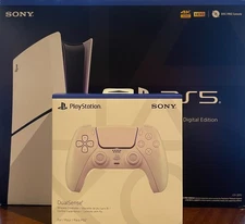 Sony PS5 Slim Digital 1TB Console-White w/ Extra Controller *New Factory Sealed*