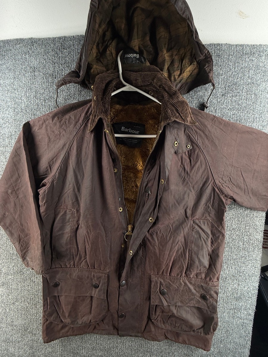 Barbour A190 Beaufort w/ Snap Liner Hood Waxed Jacket Hooded