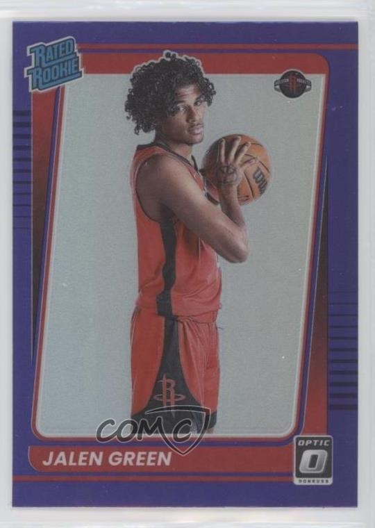 2021-22 Panini Donruss Optic Rated Purple Prizm Jalen Green #159 Rookie RC 0wn1