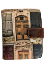 Patricia Nash Gialla Linen Canvas Bifold Wallet with RFID-Doorways To Italy-NWT