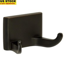Oil Rubbed Bronze Double Robe Hook Wall Mount Bathroom Storage Compact Design US