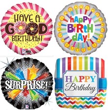 Happy Birthday 18" Foil Mylar Happy Birthday Party Balloon Decorations  G
