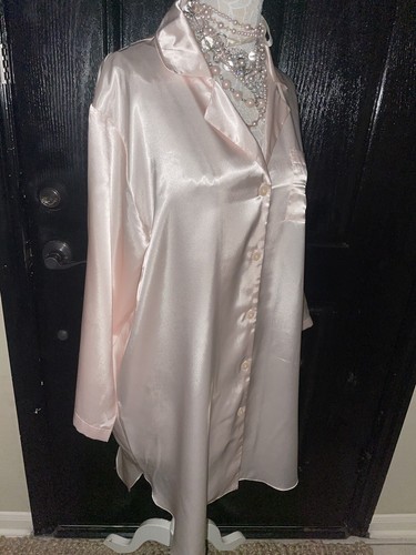 OSCAR DE LA RENTA Mujer’s 1X Plus ROSA SATINADO Camisón CAMISA CAMISÓN DORMIR Vestido - Imagen 5 de 12