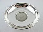 Vintage Sterling Silver Dish 1965 Coin Queen Elizabeth II & Winston Churchill