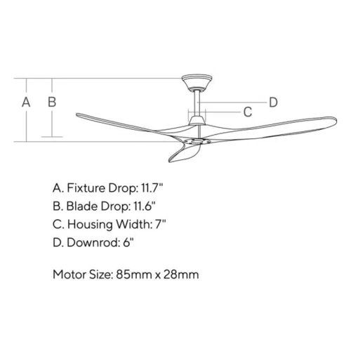 Outdoor 60" Large Paddle Cottage Ceiling Fan + Remote Airplane Propeller Patio - Picture 3 of 3