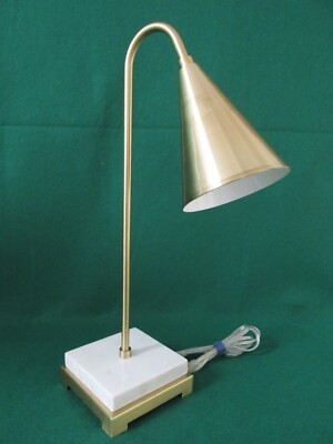    Safavieh Annetta Classic Brushed Gold Desk Lamp    Marble Base, 21 in Tall