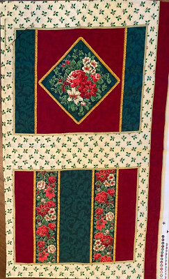 Vintage Cranston Collections Christmas Holiday Floral Holly Fabric 44x72 