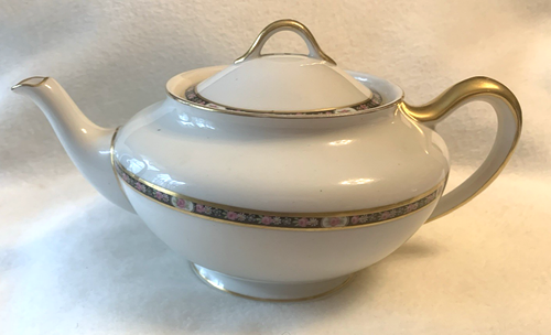 John Maddock and Sons Royal Glasglas Teekanne mit Deckel GOLDGRIFFE - Bild 1 von 10