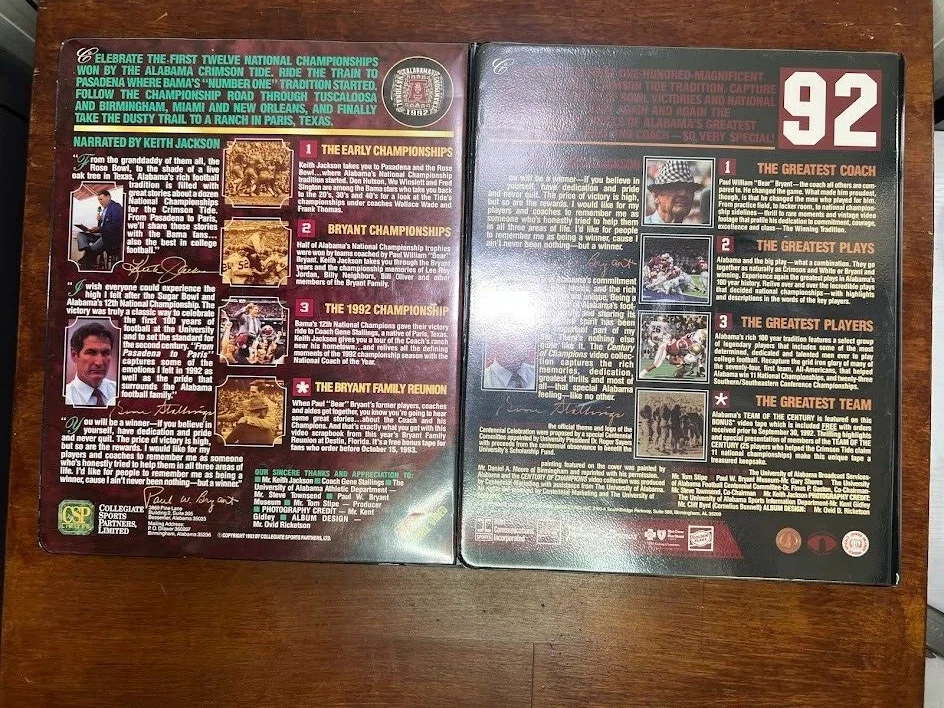 Juegos VHS de fútbol americano de Alabama: Century of Champions, The 12 National Championships Foto 2 de 4