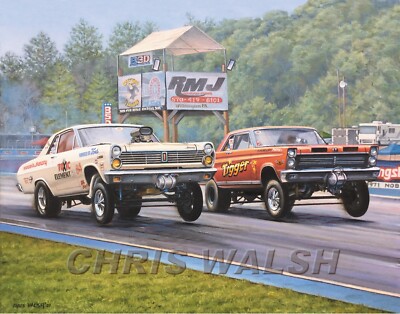 Drag Racing action prints..Toxic Element vs Tigger, Mercury Gassers