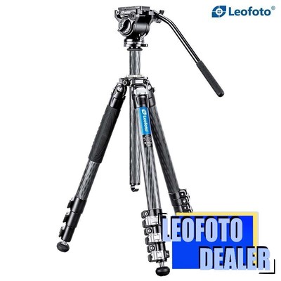 Leofoto Video Tripod Kit LV-284C+BV-5 Carbon Fiber with Center 