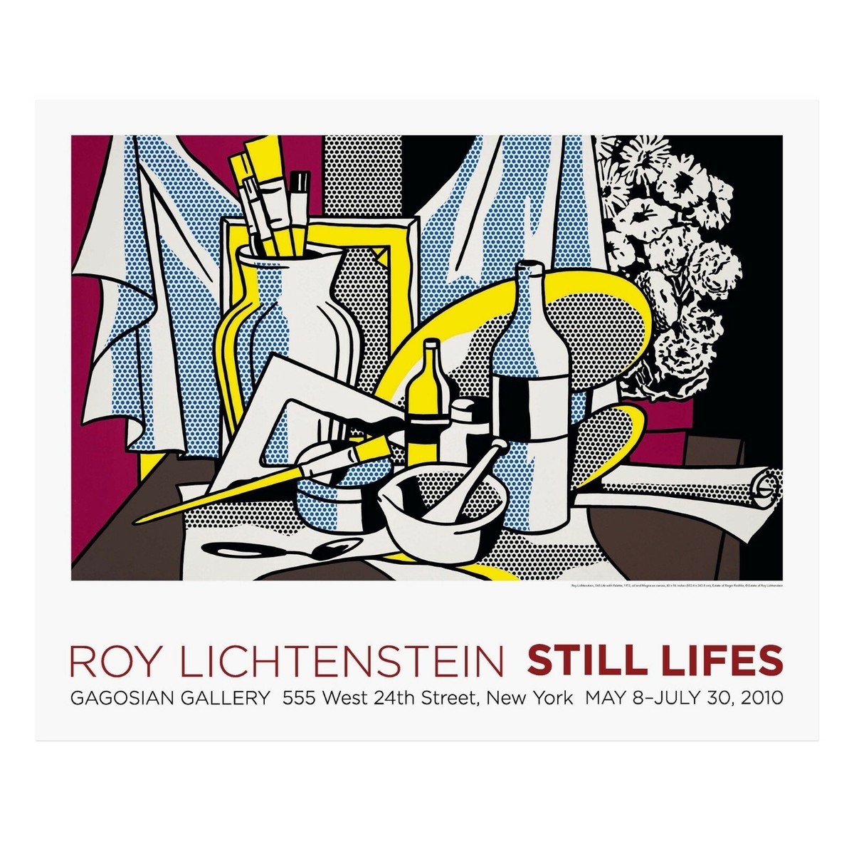 ROY LICHTENSTEIN 'Still Life w/ Palette' 1972 Poster 2010 NYC