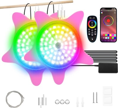 NEW ~ RIFPOD LED Starfish Pool Lights / App Control  / Dimmable ~ 2 Pk ~ Pink