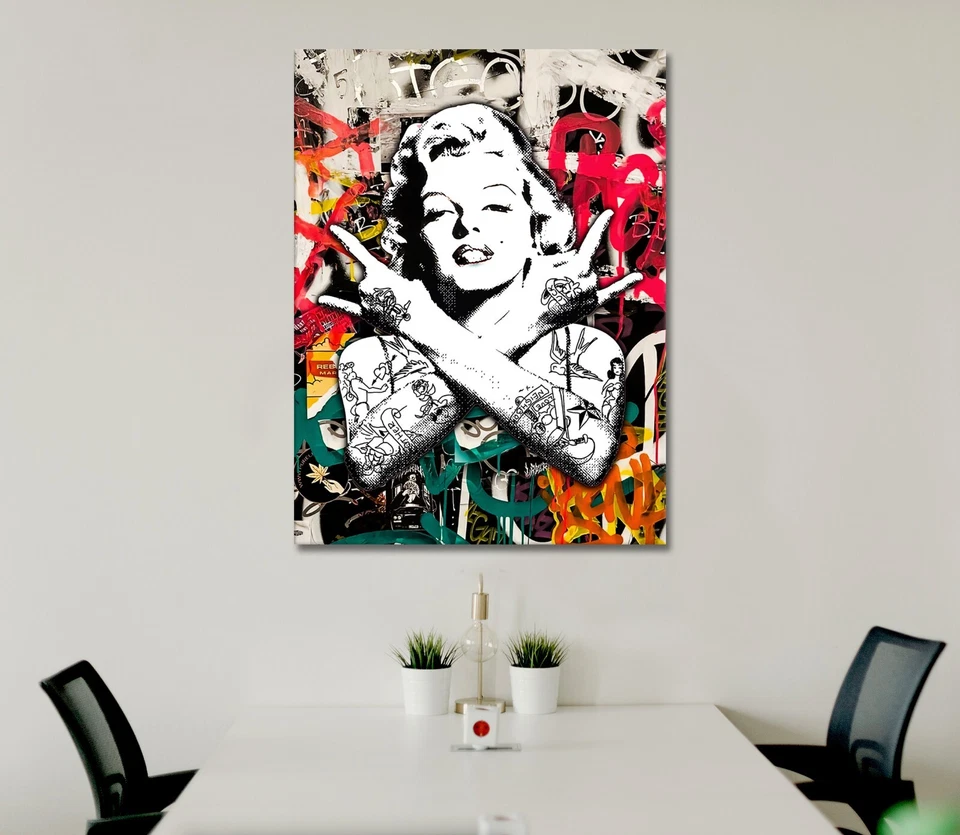 Leinwandbild Poster Acryl Pop Art Marilyn Monroe Graffiti Street-Art - Bild 3 von 4