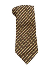 Stefano Ricci NWT Men's Gold Geometric Striped Paisley 100 Silk Tie 4" x 59.25"