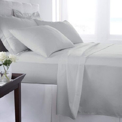 Extra Deep Wall 50CM/ 20" Sheet Set 100%EgyptCotton 600TC AU~Sizes Silver Solid - Picture 1 of 11