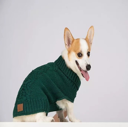 MEDIUM Cable Knit Dog Sweater 
