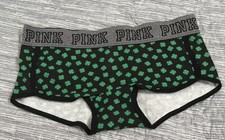 PINK Victoria  s Secret Shamrock Low rise Boyshort Panty Size Small NWT