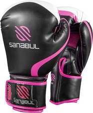Sanabul Essential Kick Boxing Gel Gloves 14 oz Pink Punching Sparring Womens