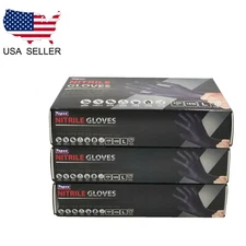 TAPEX 4.1mil Black Nitrile Gloves Powder Free 300 Count
