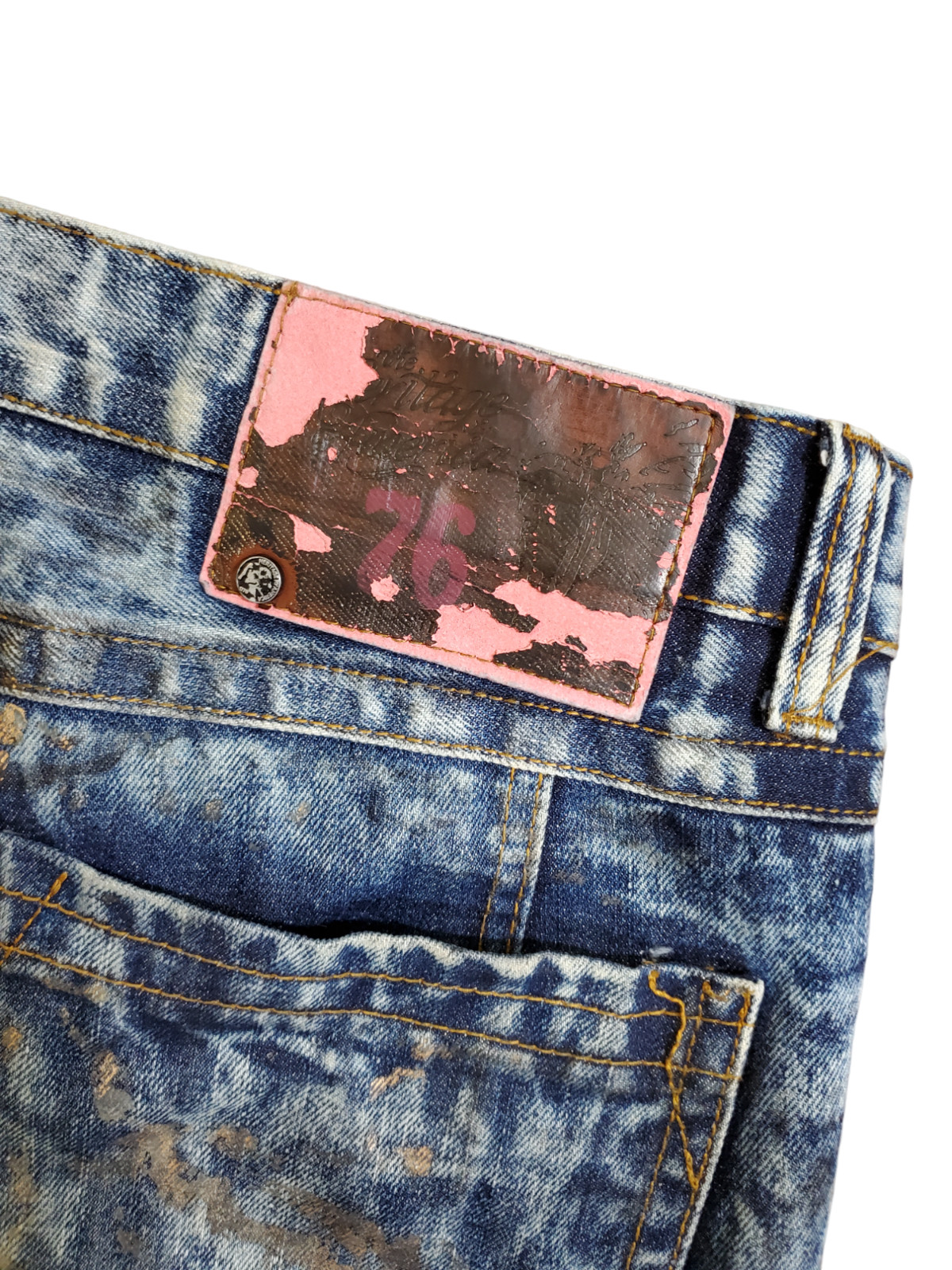 The Heritage By America 1776 Denim Distillery Mens Blue Distressed Jeans W40 L34