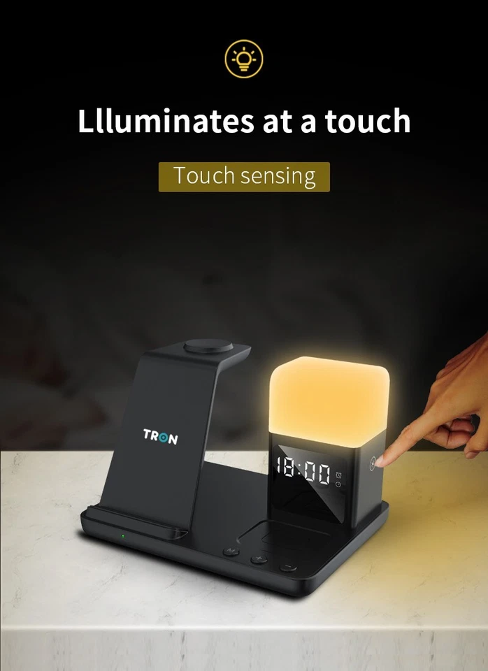 TRON 3-in-1 Fast Wireless Charger with 25W LED Power Adapter &Cable - Image 2 of 4