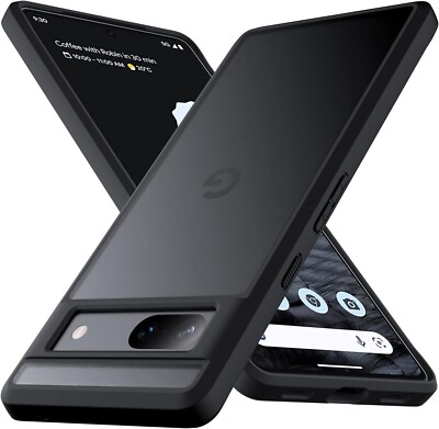Google Pixel 7a 6.1 Hülle Translucent Matt Schwarz TPU Stoßfest Cover - NEU