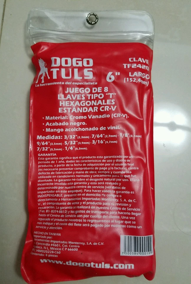 TF2420 SAE STD T HANDLE ALLEN WRENCH LENGHT 6"  8 PZ (3/32"-1/4") - Image 4 of 4