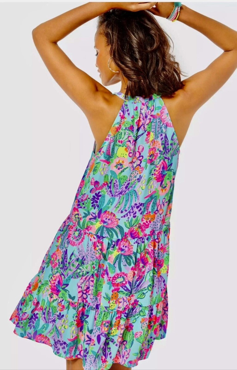 Lilly Pulitzer Carolane LILEEZE Halter Swing Dress Size XL 1802 | eBay