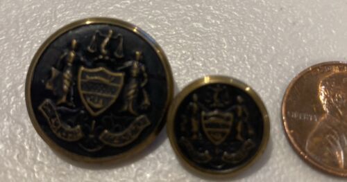 Metal Vintage Philadelphia Maneto Firefighters 2 Uniform Buttons Lg/Sm 7/8” 5/8”