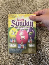 Easter Sunday Egg Decorating Kit With Dyes  Stickers  Stands- NEW
