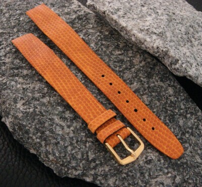 Vintage Hirsch Carmel Leather 16mm R Open-Ended Watch Strap