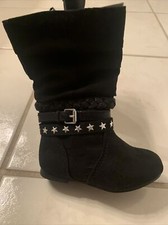 NWB-Toddler Girls Jumping Beans Vanilla Black Boots-Size 5