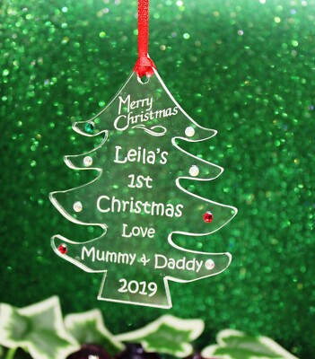 Personalised Babies 1st First Christmas Tree Decoration Gift  Keepsake
