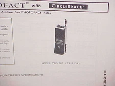 1979 REALISTIC CB RADIO SERVICE SHOP MANUAL MODEL TRC-205 (21-1634)