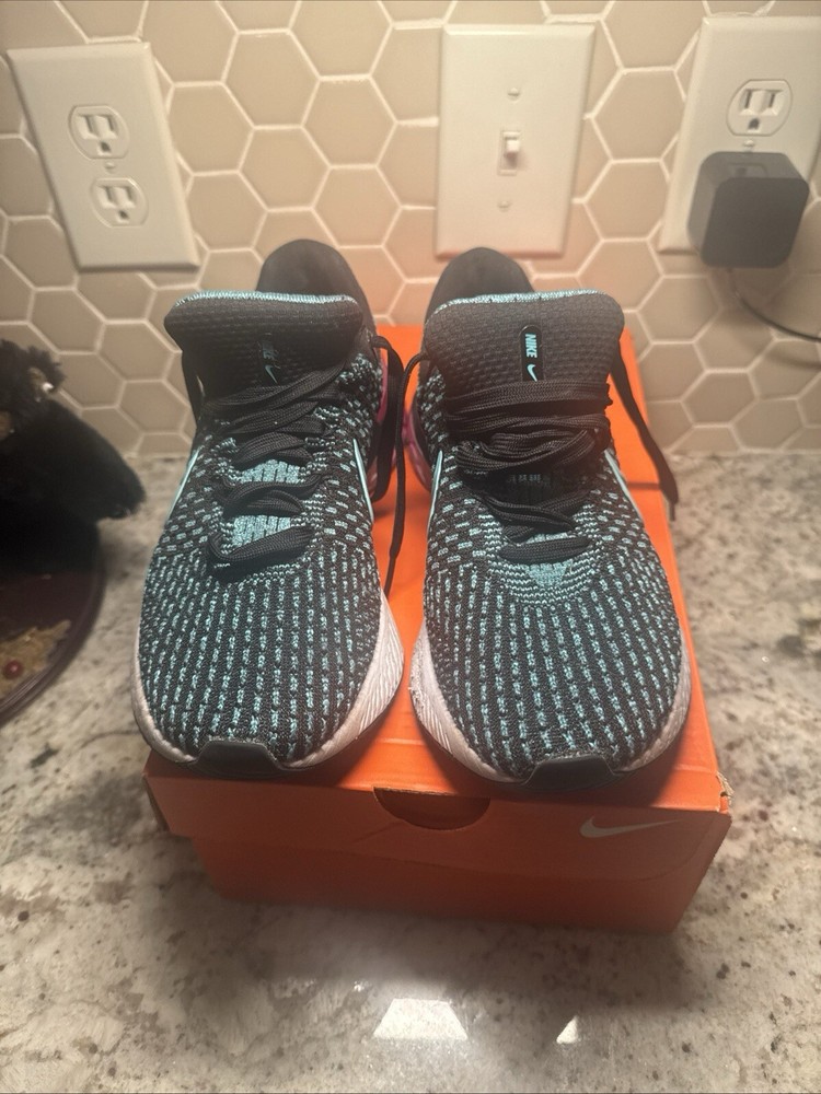 Nike Womens React Infinity Run Flyknit 3 Running Shoes Black Turquoise Size 7.5