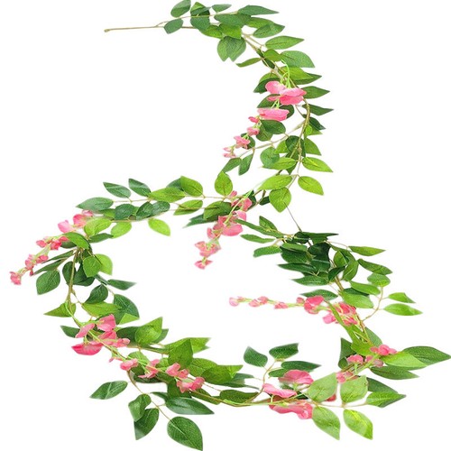 2 M Guirnalda Artificial de Flores de Glicina para Decoración de Arco de Boda K - Imagen 15 de 19