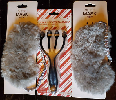 Bedtime Luxury Kit - 2 Sleep Masks + Scalp & Temple Massager (MixIt  Argento SC)