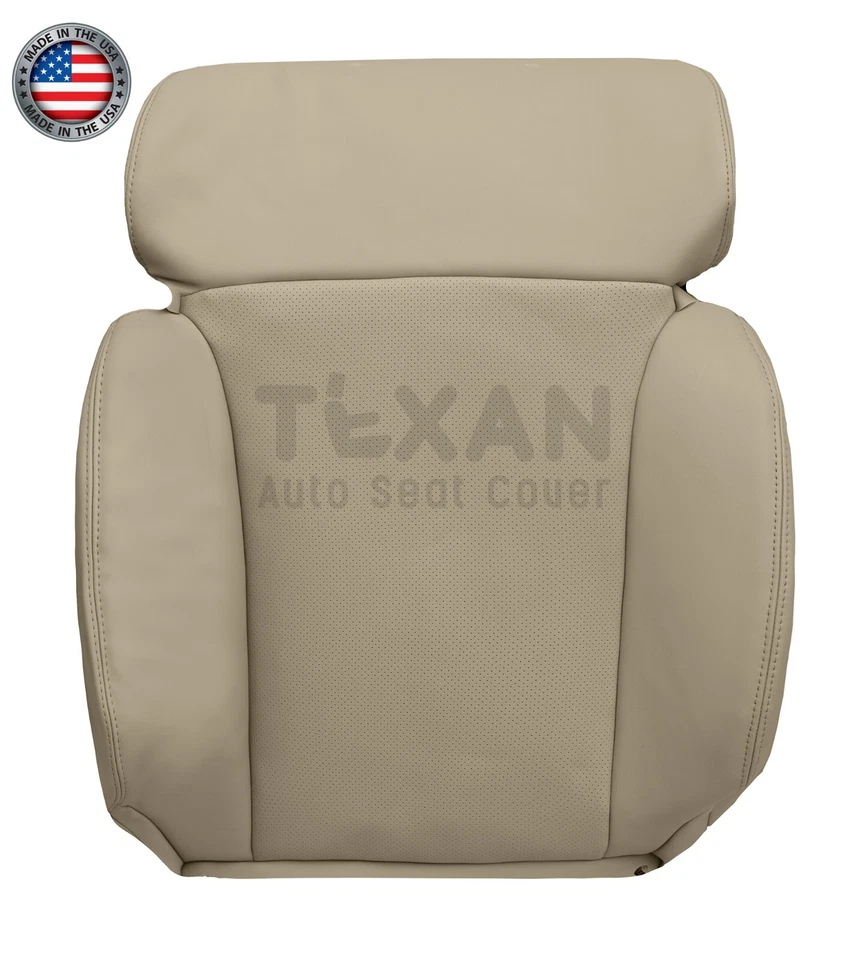 Front Seat Cover Perforated Leather Tan Fits 2006-2009 Lexus GS430 GS450H GS460 - Image 2 of 4