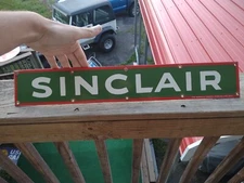 Vintage Sinclair Gasoline Porcelain Sign Pump Plate Gas Oil Petroliana Rare