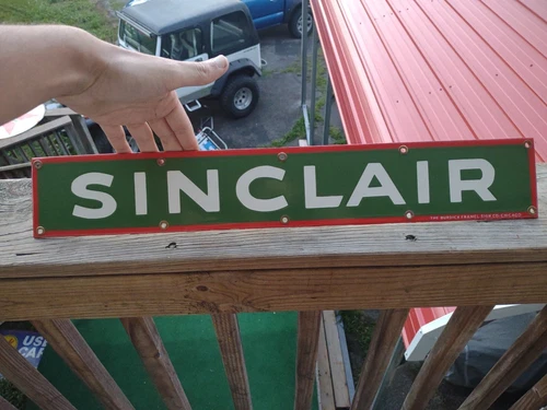 Vintage Sinclair Gasoline Porcelain Sign Pump Plate Gas Oil Petroliana Rare