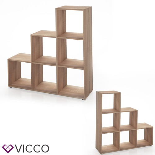 Librería escalera Divisor 6 estantes 105 cm estantería escalera Sonoma Vicco - Imagen 7 de 8