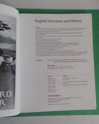 Sotheby's Auction Catalog English Literature and History London June 1997 - Picture 5 of 12