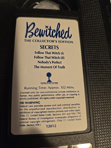 BEWITCHED Collectors Edition VHS 4 Episodes SECRETS - Foto 7 di 7