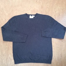 TOPMAN Sweater Men XL LIGHTWEIGHT Pullover Crewneck Cotton Charcoal CLASSIC
