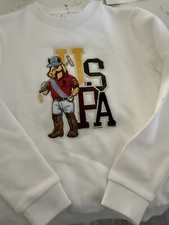 U.S Polo Assn Boy Kids White Sweatshirt ES Sz 8-9 NEW