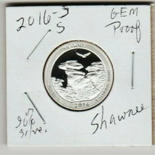 2016 S Shawnee ATB Quarter Dollar SILVER Proof SCARCE John National Forest ST