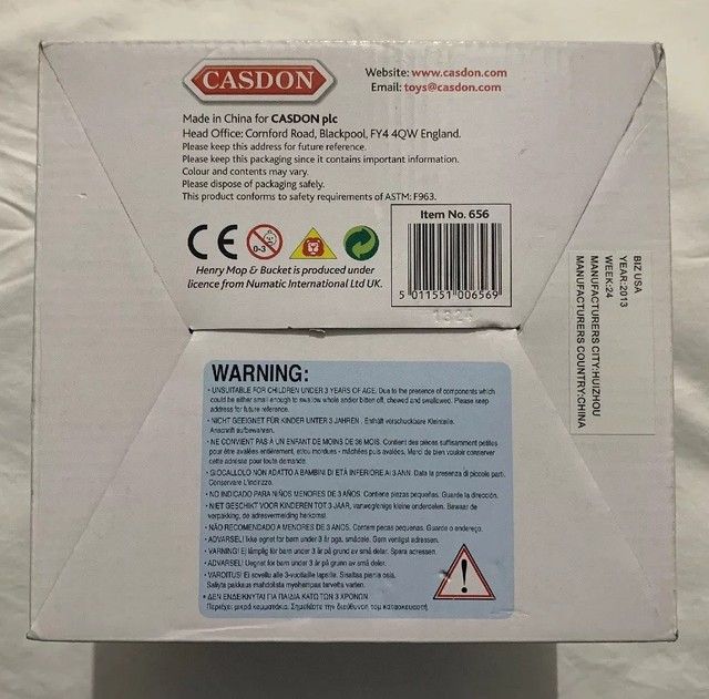 Casdon Little Henry Mop and Bucket Set, Cream Brand New Factory Sealed Free Ship for sale online