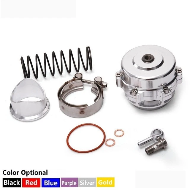 Válvula de soplado universal JDM 50 mm banda V para cola BOV Q brida de aluminio ROJA Foto 3 de 4